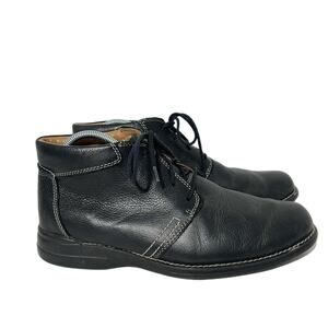 Johnston & Murphy Hunley Plain Toe Chukka Boots Shoes Size 9 M Black Leather